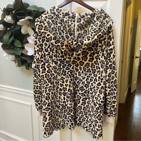 Leopard Print Robe Hooded Supersoft Robe S/M - Picture 3 of 5
